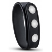 Черное эрекционное кольцо на кнопках - Blush Novelties - в Рубцовске купить с доставкой