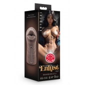 Коричневый мастурбатор-ротик Krystal Vibrating Masturbator - Blush Novelties - в Рубцовске купить с доставкой