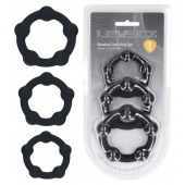 Набор из 3 эрекционных колец Beaded Silicone Cockring Set - Shots Media BV - в Рубцовске купить с доставкой