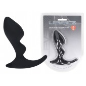 Черная анальная пробка для массажа простаты Double Ripple Silicone Prostate Massager - Shots Media BV - в Рубцовске купить с доставкой