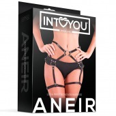 Черные стрепы на бёдра Aneir - Intoyou - купить с доставкой в Рубцовске