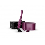 Фиолетовая секс-машина с функцией нагрева, насадками и присоской Sesh - Zalo - купить с доставкой в Рубцовске