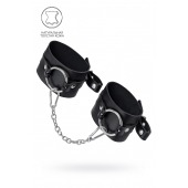 Черные оковы из толстой кожи с люверсами - Pecado - купить с доставкой в Рубцовске