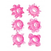 Набор из 6 розовых эрекционных колец с различным рельефом - Erowoman-Eroman - в Рубцовске купить с доставкой