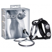 Подхват для мошонки с 3 съемными эрекционными кольцами Leder-Riemen - Orion - в Рубцовске купить с доставкой