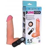 Фаллическая насадка Харнесс UNICOCK 5,5  с вибрацией - 17 см. - LOVETOY (А-Полимер) - купить с доставкой в Рубцовске