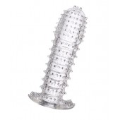 Гелевая прозрачная насадка c шипами - 12 см. - Toyfa Basic - в Рубцовске купить с доставкой