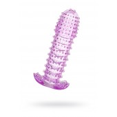 Гелевая фиолетовая насадка с шипами - 12 см. - Toyfa Basic - в Рубцовске купить с доставкой