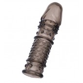 Дымчатая закрытая насадка ToyFa XLover с чешуйками и пупырышками - 13,5 см. - ToyFa - в Рубцовске купить с доставкой