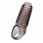 Дымчатая насадка с рёбрышками и подхватом мошонки ToyFa XLover - 12,5 см. - ToyFa - в Рубцовске купить с доставкой