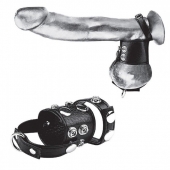 Утяжка на пенис и мошонку Cock Ring With 1.5  Ball Stretcher And Optional Weight Ring - BlueLine - купить с доставкой в Рубцовске
