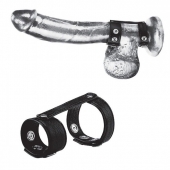 Утяжка на пенис с клёпками Duo Snap Cock And Ball Ring - BlueLine - купить с доставкой в Рубцовске