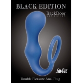 Синее эрекционное кольцо с анальной пробкой Double Pleasure Anal Plug - Lola Games - в Рубцовске купить с доставкой