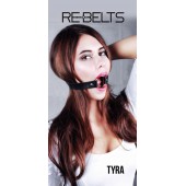 Чёрный кожаный чокер-кляп Tyra Black - Rebelts - купить с доставкой в Рубцовске