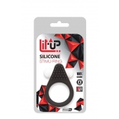 Чёрное эрекционное кольцо LIT-UP SILICONE STIMU RING 1 BLACK - Dream Toys - в Рубцовске купить с доставкой