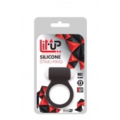 Чёрное эрекционное виброкольцо LIT-UP SILICONE STIMU RING 3 BLACK - Dream Toys - в Рубцовске купить с доставкой