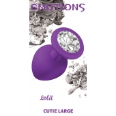 Большая фиолетовая анальная пробка Emotions Cutie Large с прозрачным кристаллом - 10 см. - Lola Games - купить с доставкой в Рубцовске