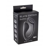 Чёрное эрекционное кольцо с анальной пробкой Button Anal Plug - Lola Games - в Рубцовске купить с доставкой