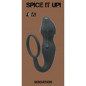 Серое эрекционное кольцо Sensation с анальным стимулятором - Lola Games - в Рубцовске купить с доставкой