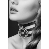 Чёрный тройной чокер с большим кольцом - Bijoux Pour Toi - купить с доставкой в Рубцовске
