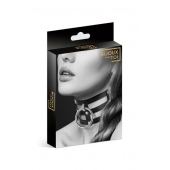 Чёрный тройной чокер с большим кольцом - Bijoux Pour Toi - купить с доставкой в Рубцовске