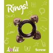 Чёрное эрекционное кольцо Rings Screw - Lola Games - в Рубцовске купить с доставкой