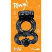Чёрное эрекционное кольцо Rings Treadle с подхватом - Lola Games - в Рубцовске купить с доставкой