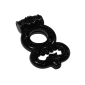Чёрное эрекционное кольцо Rings Treadle с подхватом - Lola Games - в Рубцовске купить с доставкой