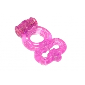 Розовое эрекционное кольцо Rings Treadle с подхватом - Lola Games - в Рубцовске купить с доставкой