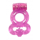 Розовое эрекционное кольцо Rings Treadle с подхватом - Lola Games - в Рубцовске купить с доставкой