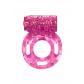 Розовое эрекционное кольцо с вибрацией Rings Axle-pin - Lola Games - в Рубцовске купить с доставкой