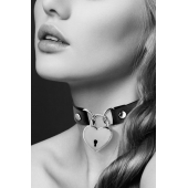 Черный чокер с замком в форме сердца - Bijoux Pour Toi - купить с доставкой в Рубцовске