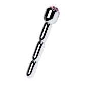 Серебристый уретральный плаг со стразом - 7 см. - ToyFa - купить с доставкой в Рубцовске