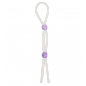 Прозрачное эрекционное кольцо-лассо SILICONE LASSO COCK RING DUAL BEADS - NMC - в Рубцовске купить с доставкой
