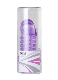 Закрытая фиолетовая насадка с 2 отростками - 13 см. - Toyfa Basic - в Рубцовске купить с доставкой