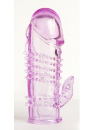 Фиолетовая насадка с коготком и шипами - 13 см. - Toyfa Basic - в Рубцовске купить с доставкой