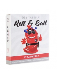 Стимулирующий презерватив-насадка Roll   Ball Strawberry - Sitabella - купить с доставкой в Рубцовске