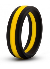 Черно-желтое силиконовое эрекционное кольцо Silicone Go Pro Cock Ring - Blush Novelties - в Рубцовске купить с доставкой
