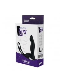 Черный вибромассажер простаты P-PLEASER W ERECTION ENHANCE - Dream Toys - в Рубцовске купить с доставкой