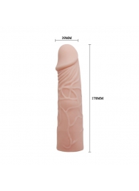 Закрытая телесная насадка-фаллос - 17 см. - Sex Expert - в Рубцовске купить с доставкой