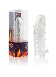 Закрытая прозрачная рельефная насадка Crystal sleeve - 13 см. - Erowoman-Eroman - в Рубцовске купить с доставкой