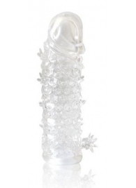 Закрытая прозрачная рельефная насадка Crystal sleeve - 13 см. - Erowoman-Eroman - в Рубцовске купить с доставкой