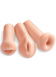 Комплект из 3 мастурбаторов All 3 Holes: вагина, анус, ротик - Pipedream - в Рубцовске купить с доставкой