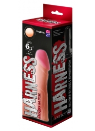 Телесная реалистичная насадка на Harness с коннектором BLACK LINE - 17 см. - LOVETOY (А-Полимер) - купить с доставкой в Рубцовске