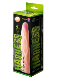 Телесная насадка с венками на Harness с коннектором GREEN LINE - 18 см. - LOVETOY (А-Полимер) - купить с доставкой в Рубцовске