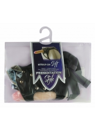 Черный пояс-трусики с двумя насадками Soft-Dolli - 16,5 и 10,5 см. - LOVETOY (А-Полимер) - купить с доставкой в Рубцовске
