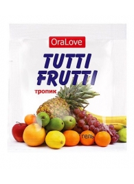 Пробник гель-смазки Tutti-frutti со вкусом тропических фруктов - 4 гр. - Биоритм - купить с доставкой в Рубцовске
