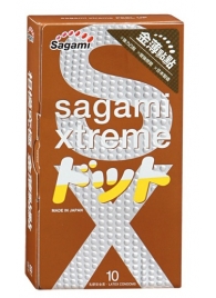 Презервативы Sagami Xtreme FEEL UP с точечной текстурой и линиями прилегания - 10 шт. - Sagami - купить с доставкой в Рубцовске