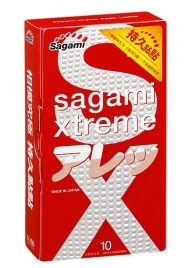 Утолщенные презервативы Sagami Xtreme Feel Long с точками - 10 шт. - Sagami - купить с доставкой в Рубцовске