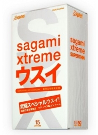 Ультратонкие презервативы Sagami Xtreme SUPERTHIN - 15 шт. - Sagami - купить с доставкой в Рубцовске